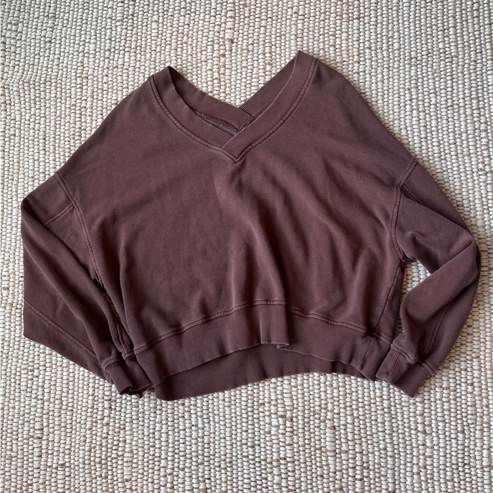 Aerie Brown Oversized Sweatshirt Size Medium